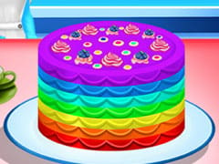 Elsa Cooking Rainbow Cake